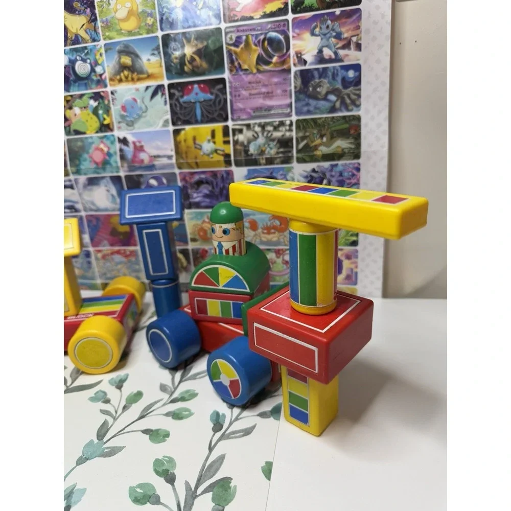 Vintage Hilco Magnetic Blocks Building Set Lot of‎ 29 Pieces Plastic Toys